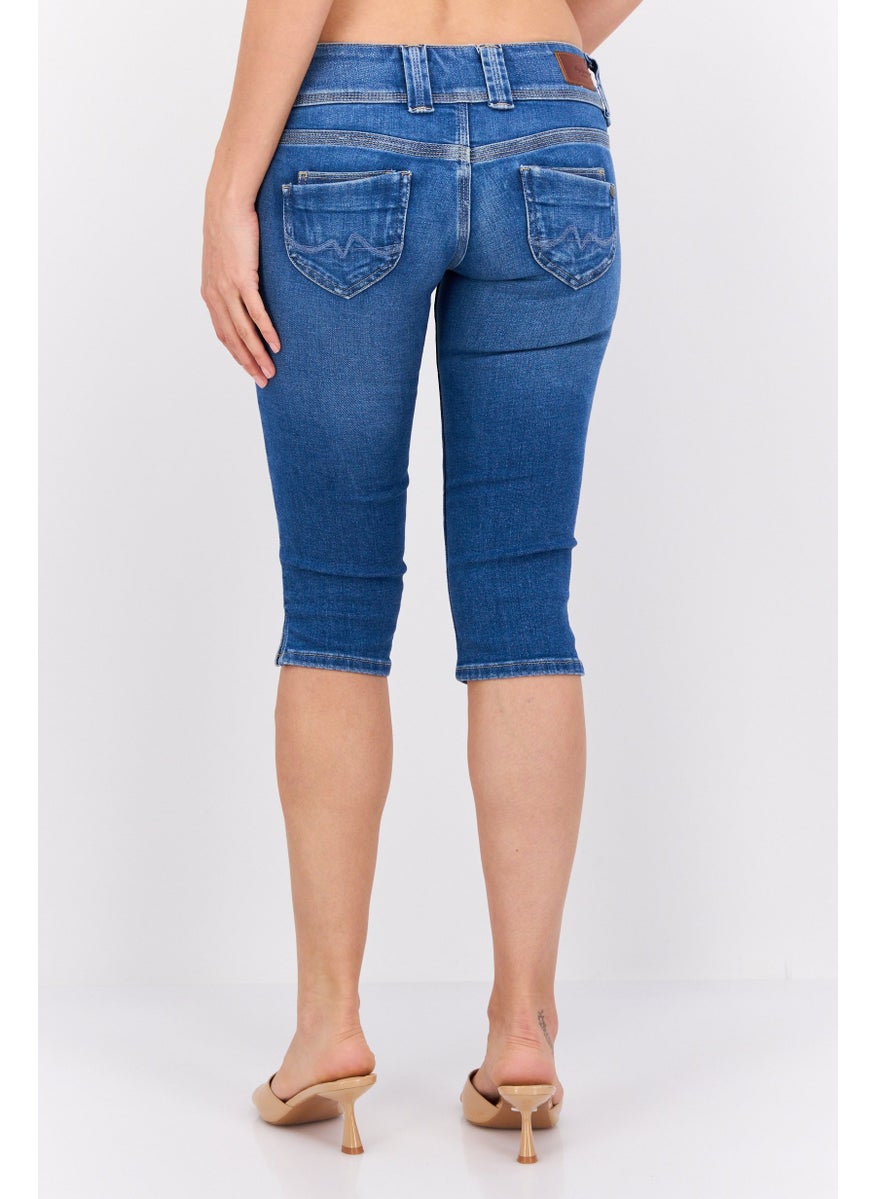 Pepe Jeans Women Washed Denim Short, Blue  - Image 3