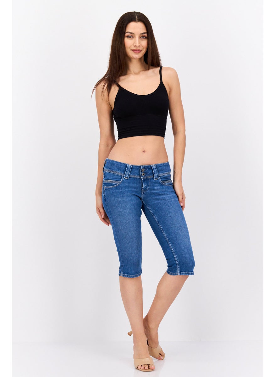 Pepe Jeans Women Washed Denim Short, Blue  - Image 4