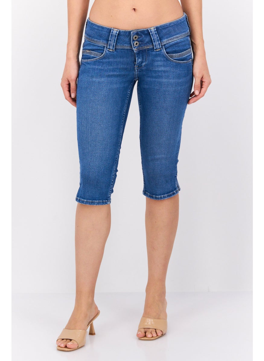 Pepe Jeans Women Washed Denim Short, Blue  - Image 1