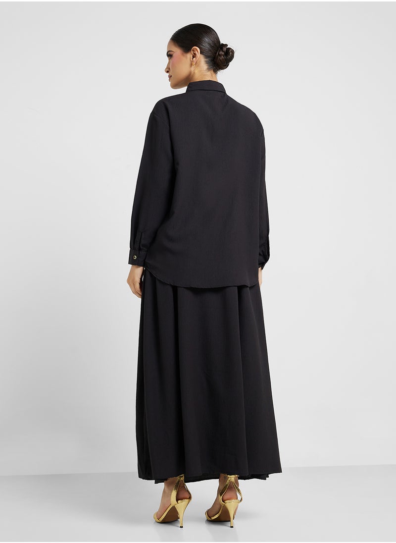 Khizana - Button Down Shirt & Skirt Set - Image 1