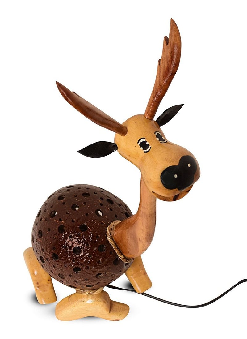 N & H Deer Design Coconut Shell Table Lamp  - Image 4