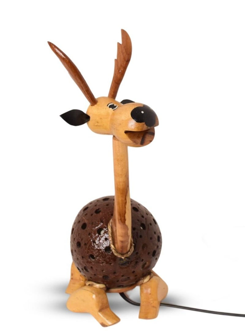 N & H Deer Design Coconut Shell Table Lamp  - Image 5