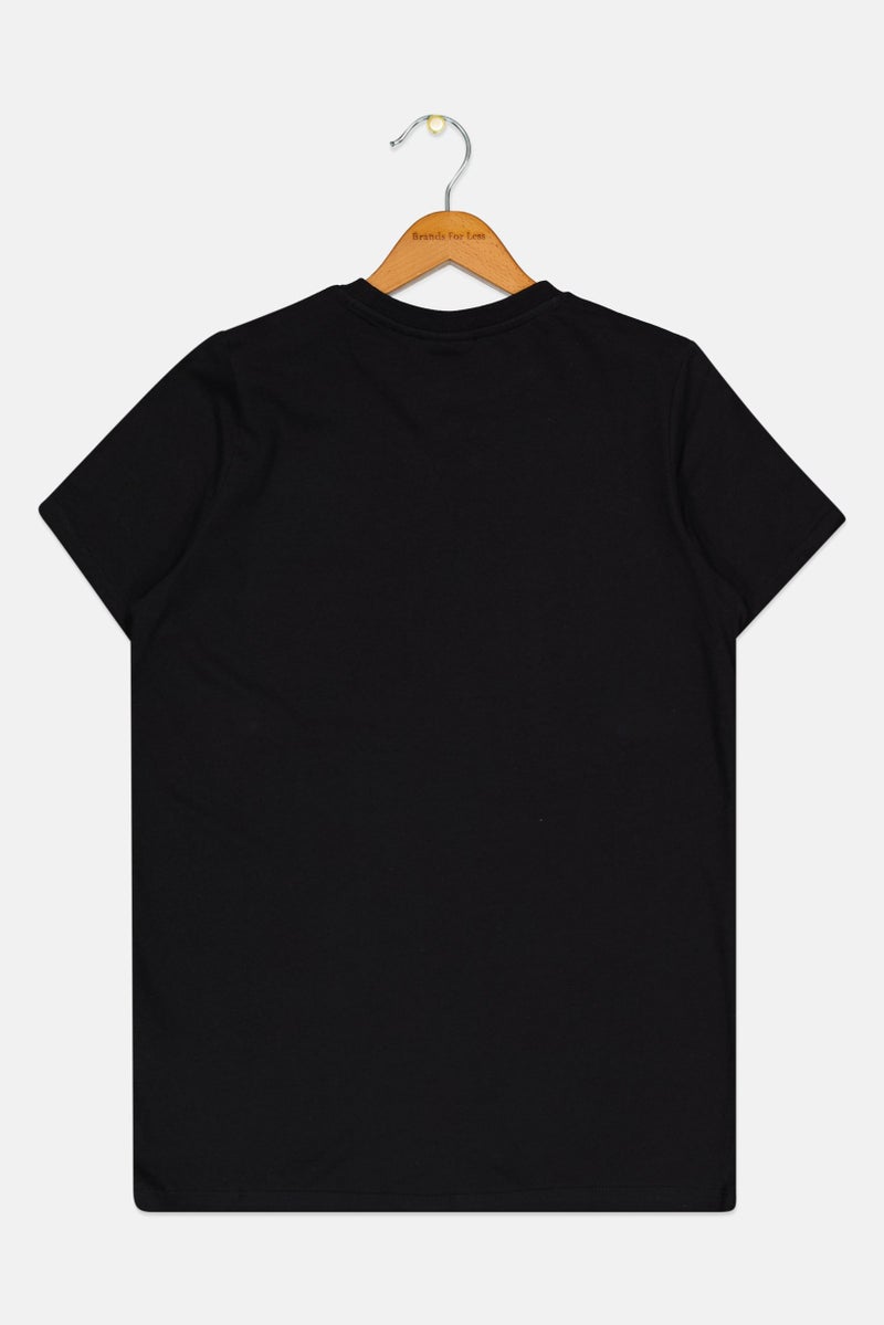 Ellesse تي شيرت رياضي للأطفال الأولاد بشعار العلامة التجارية، أسود - Image 2