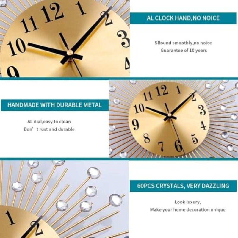 Wall Clock - 14.96 Inch 38 cm Modern Battery Operated Wall Clocks Silent Non Ticking Small Analog Clock for Living Room Office Home Bedroom Kitchen Bathroom - Image 3