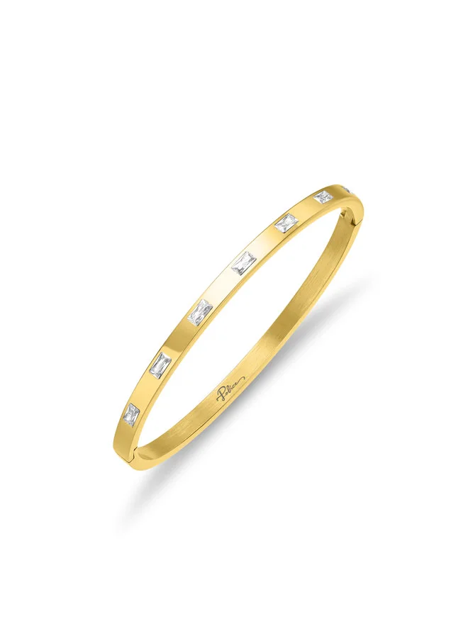 POLICE Lavaliere Gold-Plated Bangle For Women Crystal-Embedded Design