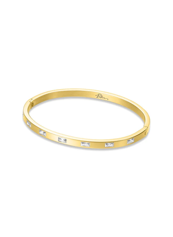 POLICE Lavaliere Gold-Plated Bangle For Women Crystal-Embedded Design