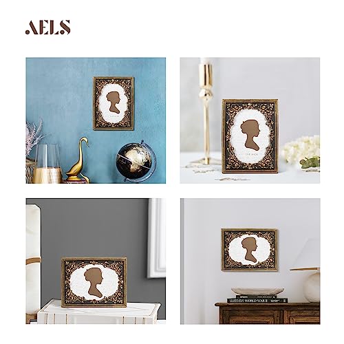 AELS 5x7 Inch Vintage Black Picture Frame, Elegant Antique Photo Frames with Glass Front, Photo Display, Tabletop Wall Hanging, Gift Ideas, Gold and Black - Image 4