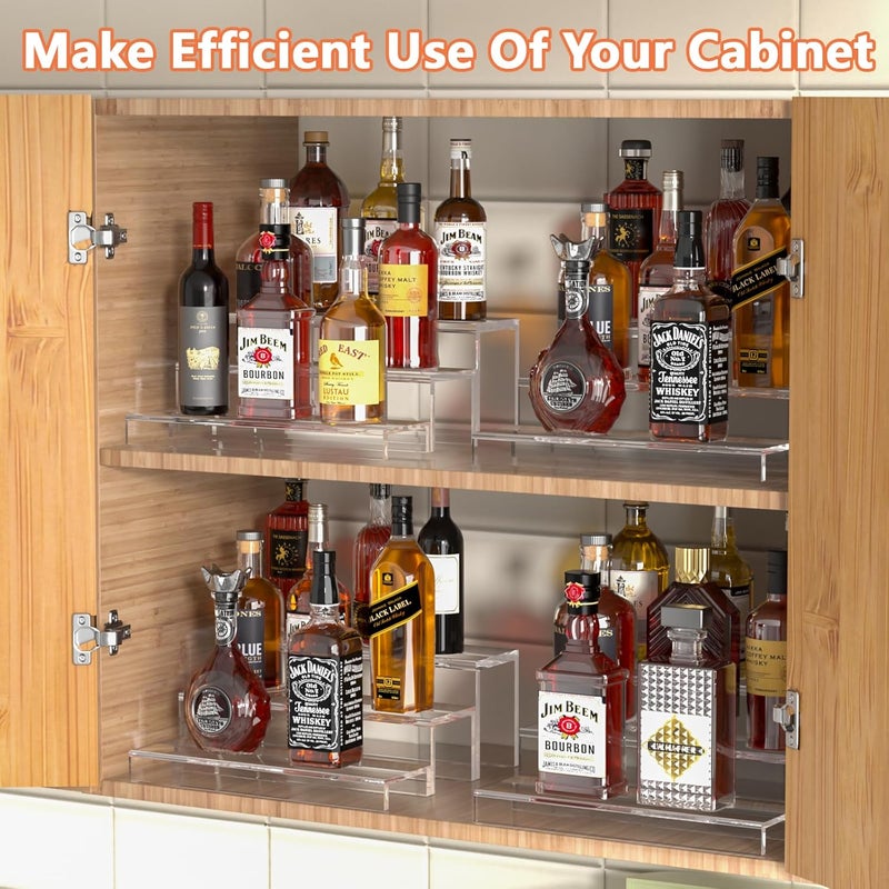 TPGP JUESHA 3-Tiers Liquor Bottle Display Shelf - 15 Inch Clear Acrylic Stand for Bars, Parties, and Restaurants - Image 5