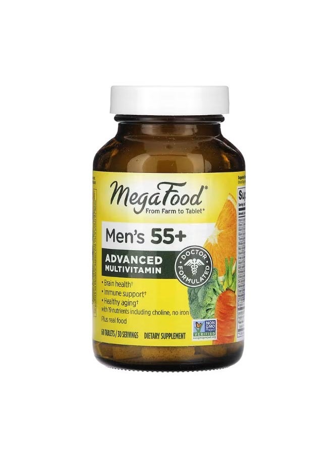 MegaFood Mens 55 Advanced Multivitamin 60 Tablets  - Image 1