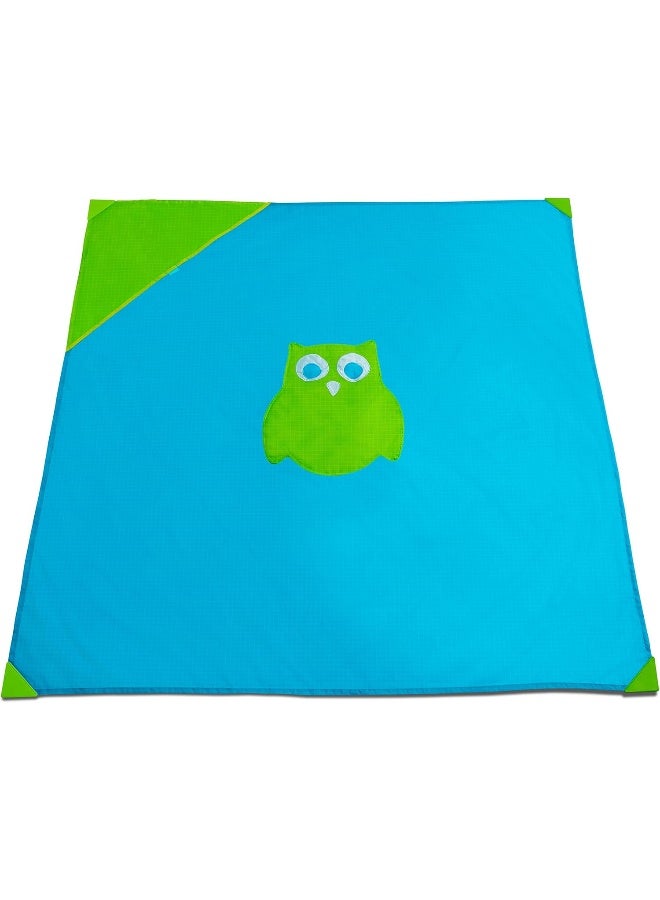 Munchkin Brica Go Play Portable Baby Travel Playmat, 58â€ x 58â€, Blue/Green - Image 1