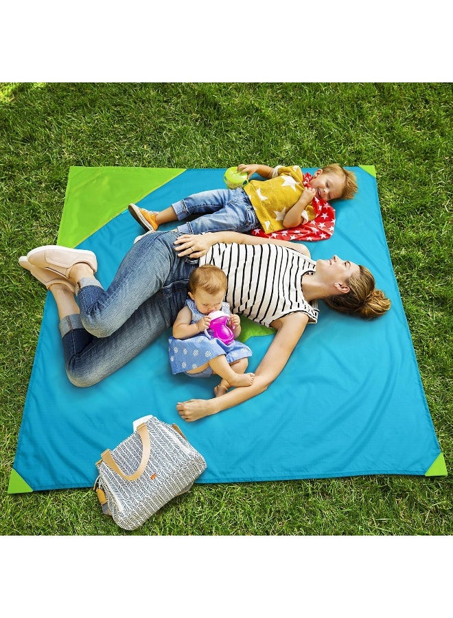Munchkin Brica Go Play Portable Baby Travel Playmat, 58â€ x 58â€, Blue/Green - Image 2