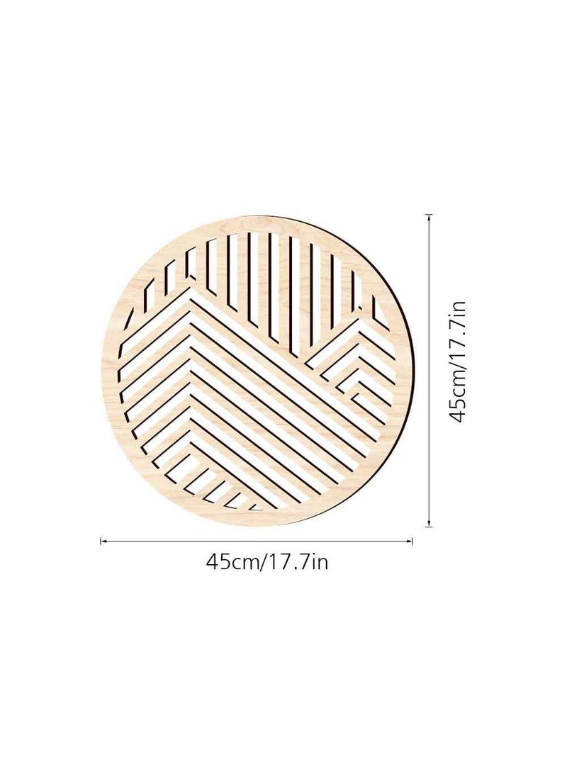 Creative three-dimensional hollowed out wooden circular wall stickers, home background wall decorations, wooden board diameter 45cm - Image 1