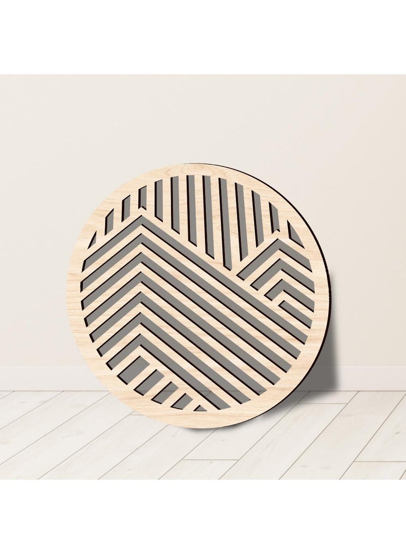 Creative three-dimensional hollowed out wooden circular wall stickers, home background wall decorations, wooden board diameter 45cm - Image 2