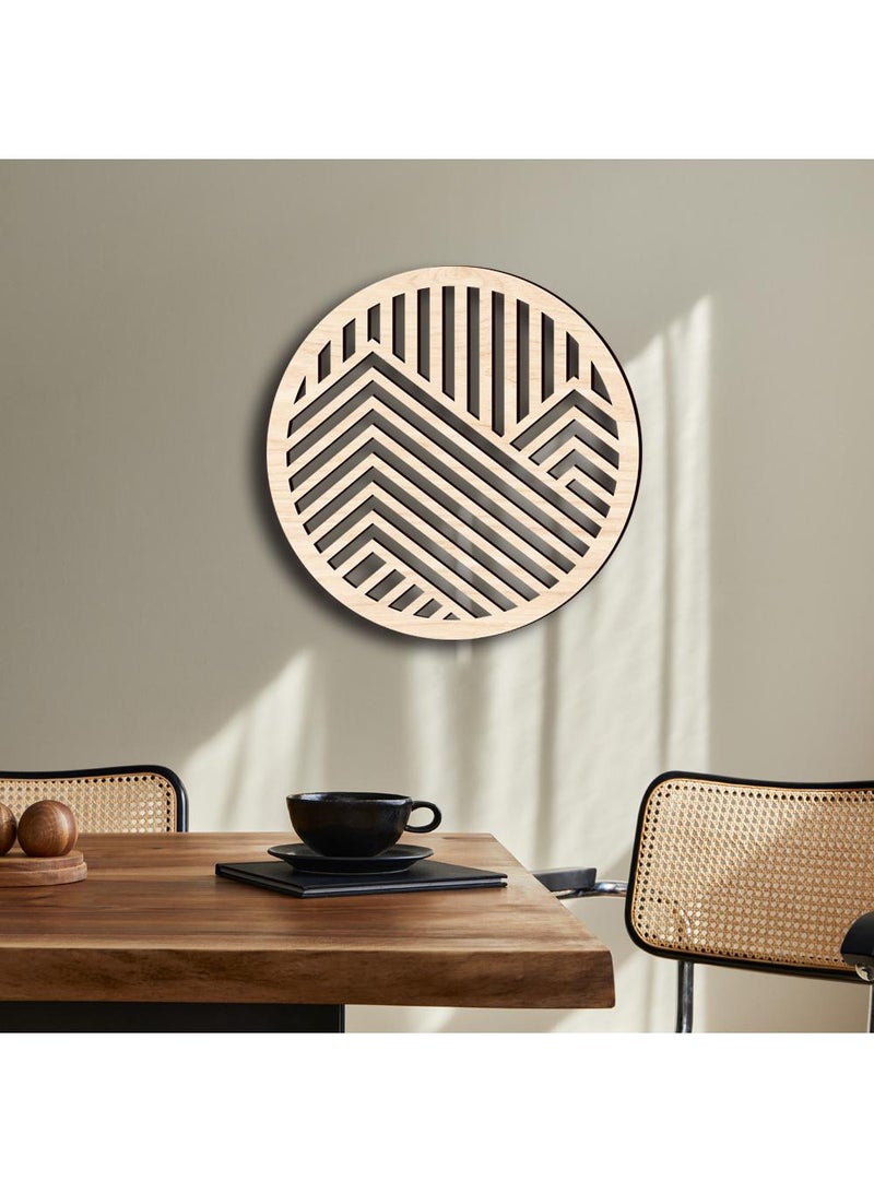 Creative three-dimensional hollowed out wooden circular wall stickers, home background wall decorations, wooden board diameter 45cm - Image 5