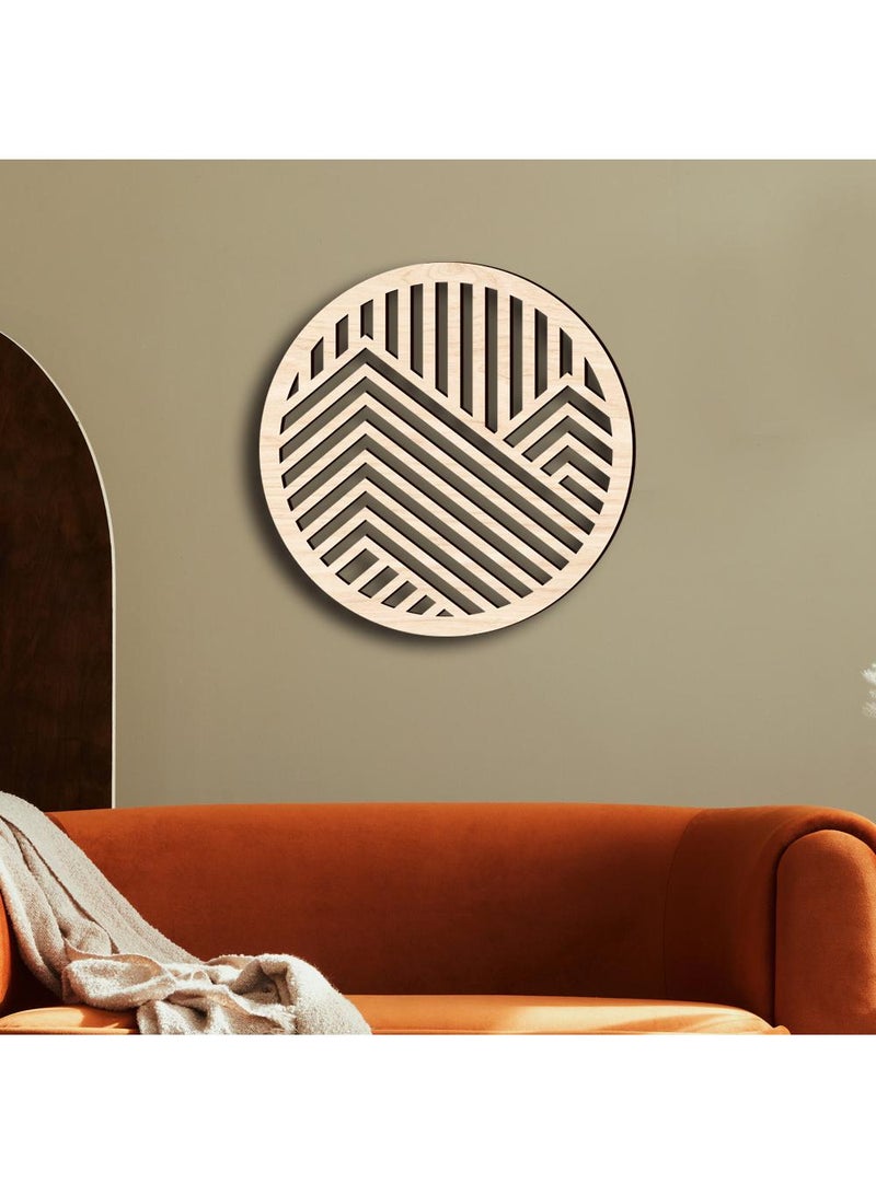 Creative three-dimensional hollowed out wooden circular wall stickers, home background wall decorations, wooden board diameter 45cm - Image 3