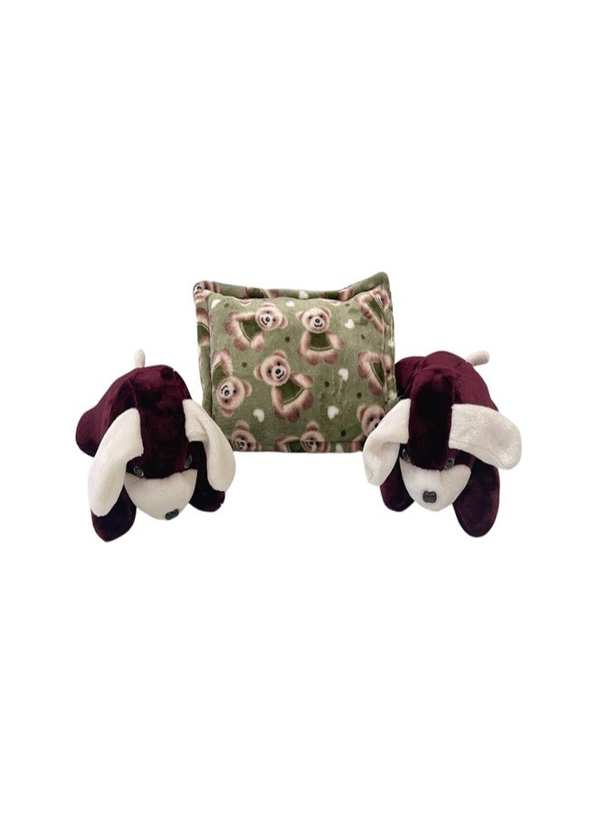 PINKS & BLUES Full Sleeping 5 Piece Baby Bedding Set with 2 Puppy Shape Side Pillows (0-42MONTHS) (Printed Green) - Image 2