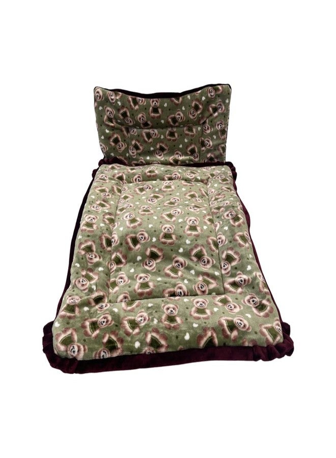 PINKS & BLUES Full Sleeping 5 Piece Baby Bedding Set with 2 Puppy Shape Side Pillows (0-42MONTHS) (Printed Green) - Image 3