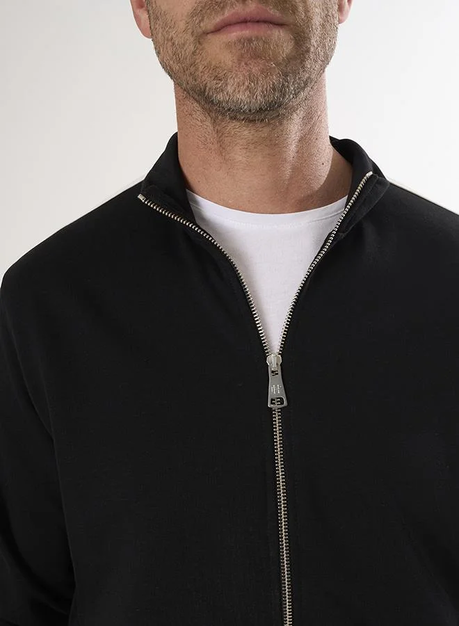 FELIX HARDY Black High collar full zip Sweatshirt for Men | Best Price UAE