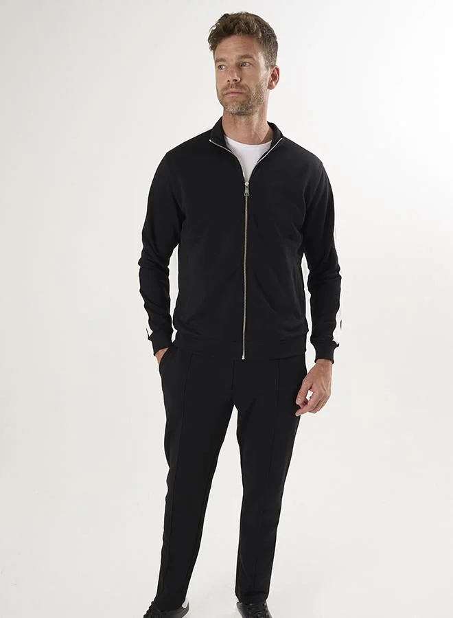 FELIX HARDY Black High collar full zip Sweatshirt for Men | Best Price UAE