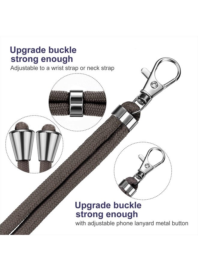 Weewooday 4 قطع من حبل الهاتف المحمول العالمي القابل للتعديل من النايلون حول الرقبة لمعظم الهواتف (سلسلة الألوان العميقة) - Image 3