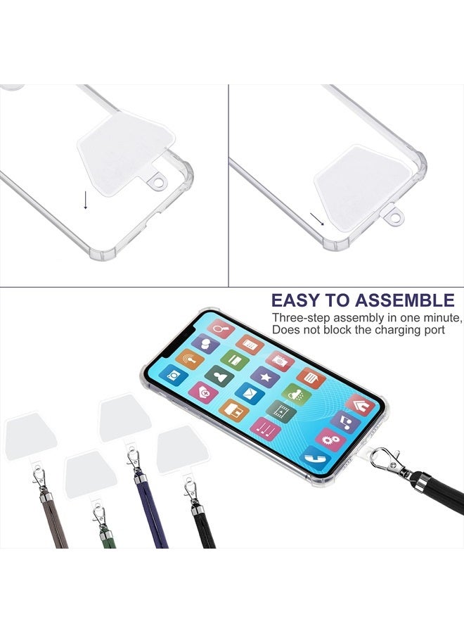 Weewooday 4 قطع من حبل الهاتف المحمول العالمي القابل للتعديل من النايلون حول الرقبة لمعظم الهواتف (سلسلة الألوان العميقة) - Image 4