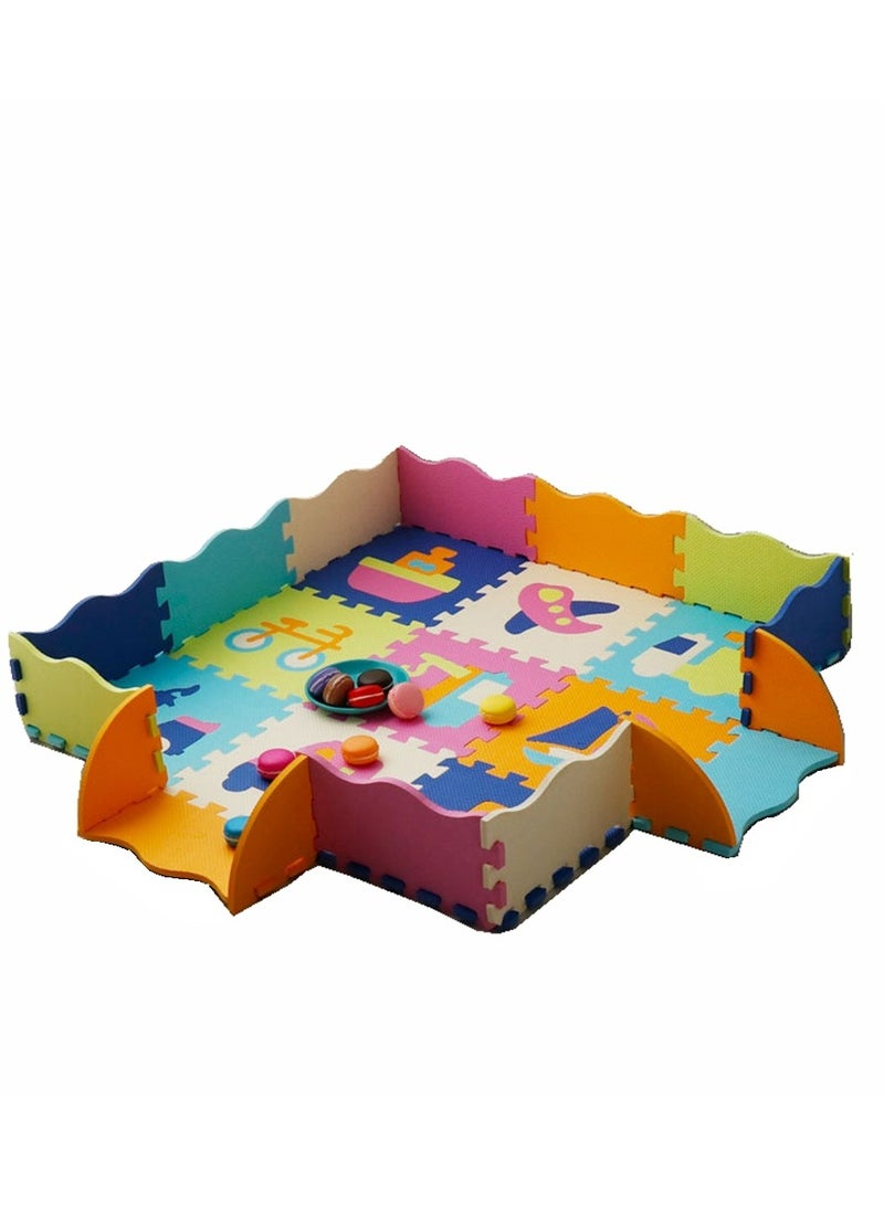 Cool Baby COOLBABY Fun Little Toys Baby Play Mat With Playpen Baby Play Mat EVA Foam Puzzle Mat Set Of 25 Waterproof Baby Crawl Mats For Home Playroom Perfect Toddler Playroom Crawl Play Mat - Image 1