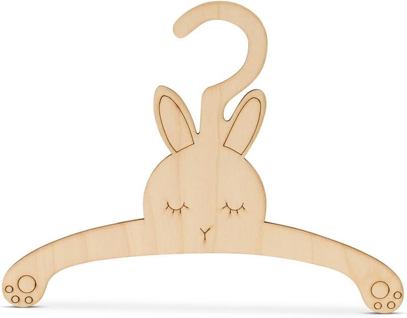 Haoser Set of 10 DIY Wooden Baby Hanger for Closet – Bunny Infant Hangers – Nursery Clothes Hanger for Newborns – Nursery Decor (7 x 9 Inch) - Image 1