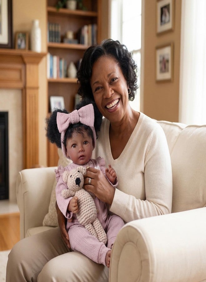 BABESIDE Reborn Baby Dolls Black Girl - 20 Inch Black Realistic Baby Doll with Curly Hair Lifelike Soft Cloth Body Newborn Gift for Kids 3+ & Collectors - Image 5