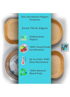 Mr.Jawdat's ((Extra Strong)) 100Pcs Air Fryer Disposable Paper Liner Mr.Jawdat's Air Fryer Liners Rounded Parchment Paper for Baking Roasting Microwave Baking Paper for Air Fryer Water proof  - Image 2