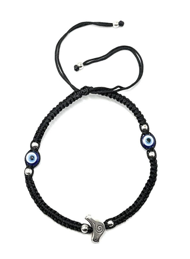 Jyokrish Handmade Adjustable Black Thread Hnaging Sparrow Evil eye Anklet For Women | girls | Nazariya |Payal | Adult |Free Size | Single Leg - Image 2