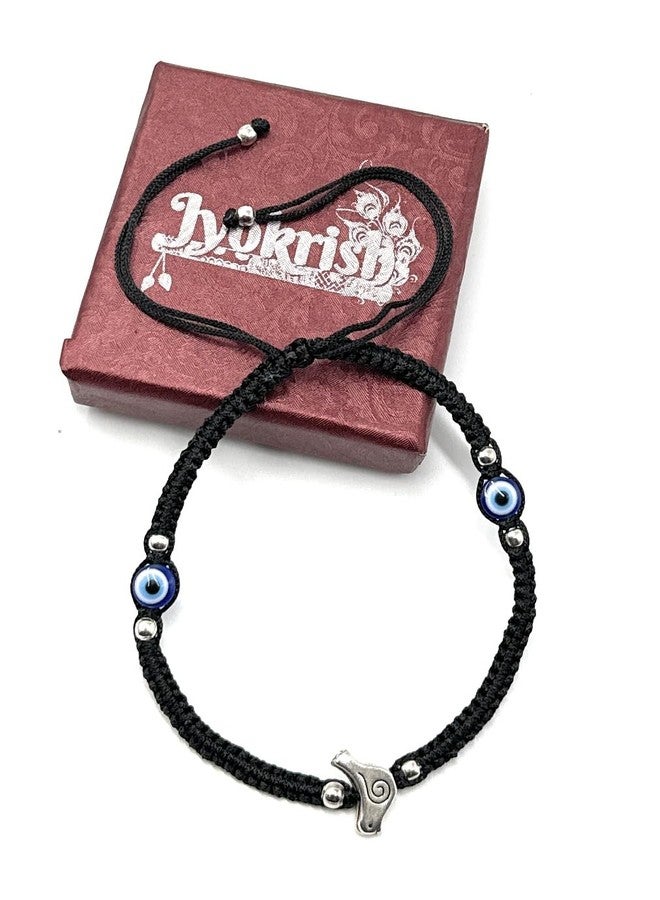 Jyokrish Handmade Adjustable Black Thread Hnaging Sparrow Evil eye Anklet For Women | girls | Nazariya |Payal | Adult |Free Size | Single Leg - Image 4