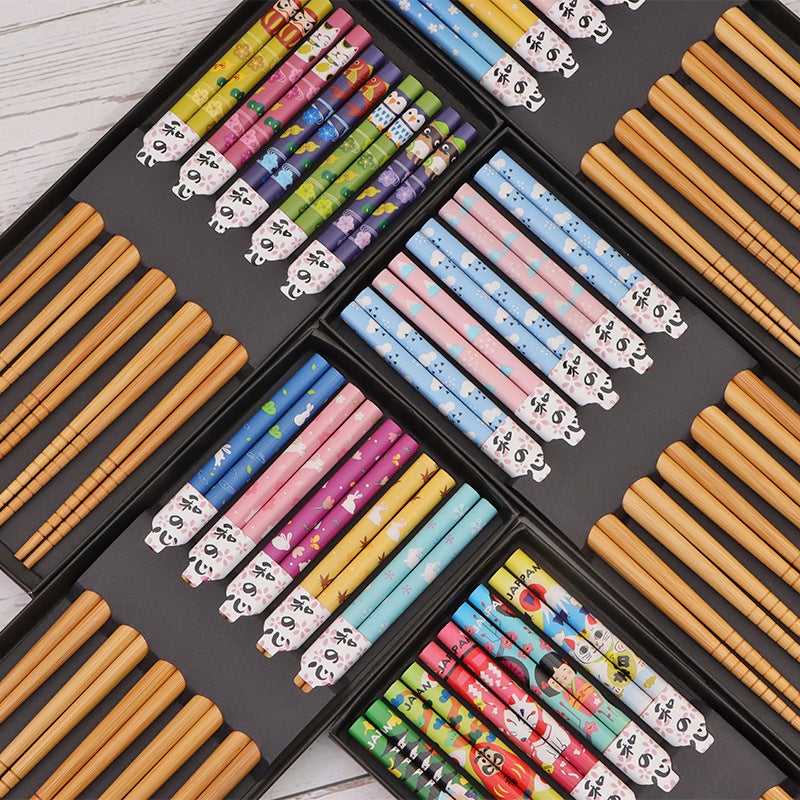 Blue Chopsticks Home Quality Bamboo Chopsticks Creative Gift Chopsticks Japanese Style Fresh Style Pattern Factory - Image 3