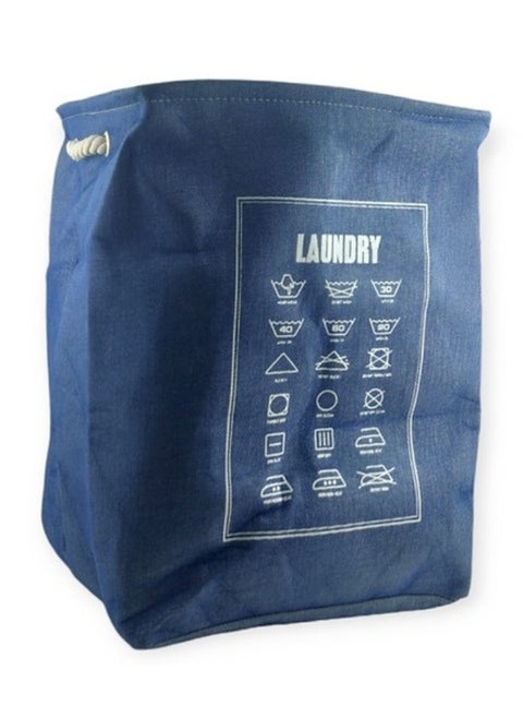 Collapsible Laundry Basket with Handles - blue