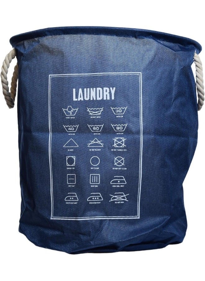 Collapsible Laundry Basket with Handles - blue
