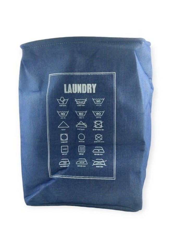 Collapsible Laundry Basket with Handles - blue