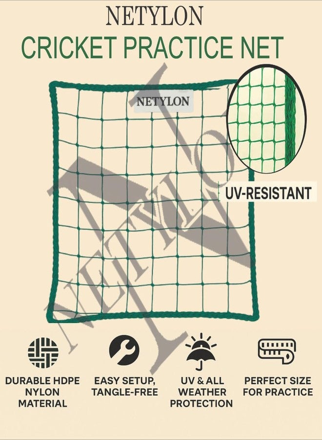 NETYLON Cricket Batting Practice Net 1.5MM Thickness (10 Ft X 30 Ft) for Regular Training in Your Garden,Terrace,Outdoor & Backyard Ground.Pure Virgin HDPE Nylon with Include UV Resistance - Image 2