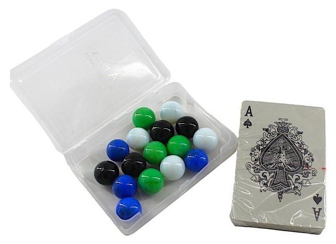 جاكارو لعبة بطاقات جاكارو متينة وقوية تتسع لـ 4 أشخاص وتتكون من 16 كرة جاكارو رخامية - Image 1