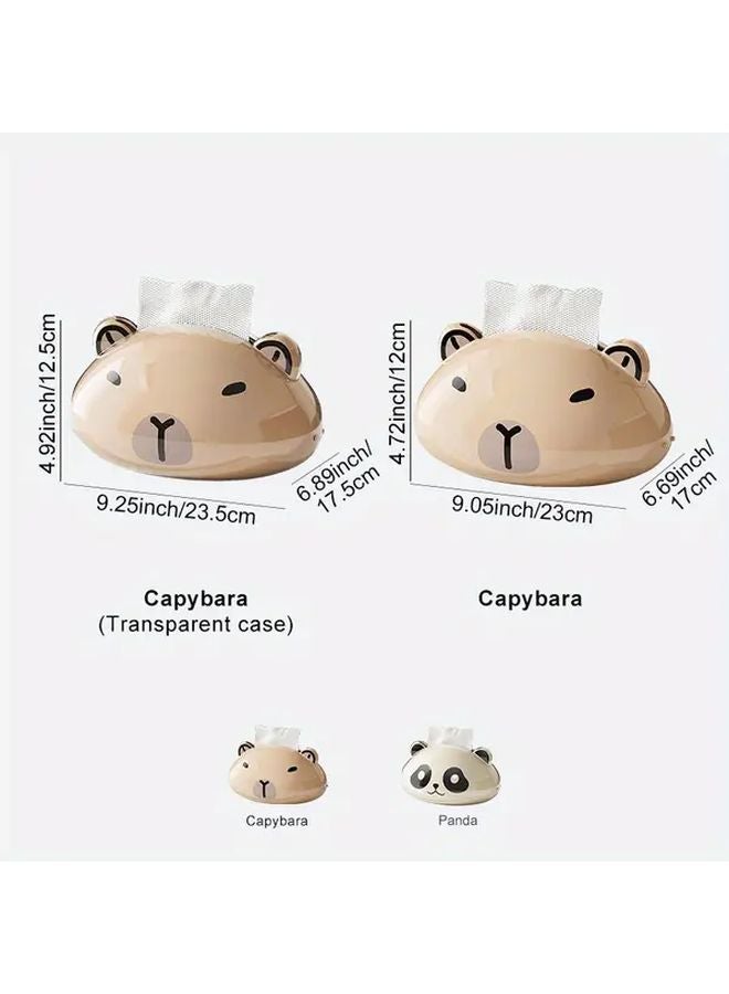 Capybara Magnetic Lid Tissue Box Large Capacity Modern White Golden Dispenser - Image 4