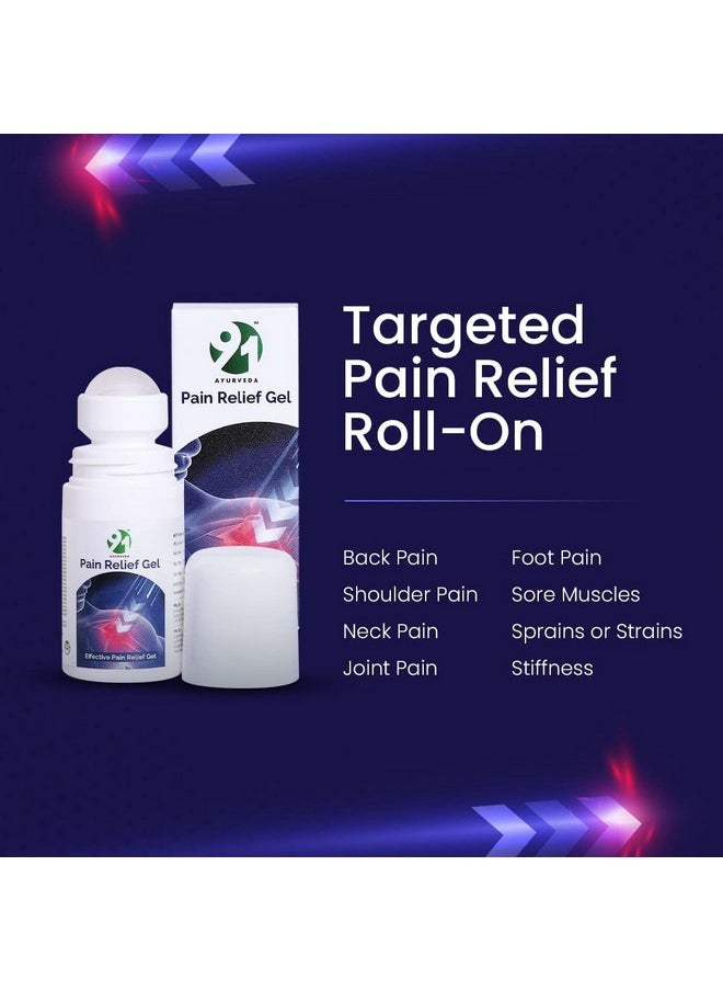 91 AYURVEDA Ayurvedic Pain Relief Gel - 40Gm | Heals Neck Pain, Back Pain, Shoulder Pain And Knee Pain | Natural & Ayurvedic Pain Relief Roll On (Pack Of 1  - Image 3