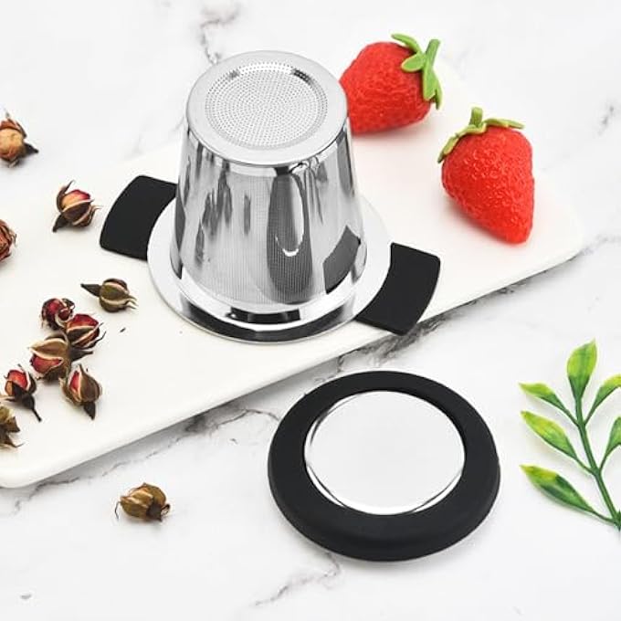 CENPEK Tea Strainer 2Pcs Fine Mesh Tea Infuser Loose Tea Infuser With Heat Proof Silicone Handles Tea Coffee Filter Strainer For Tea Cups Teapots Mugs - Image 5