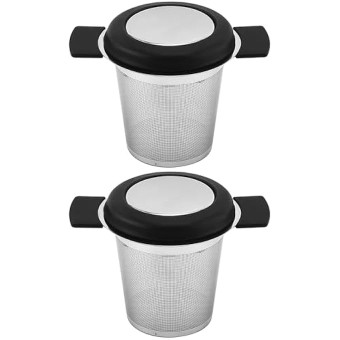 CENPEK Tea Strainer 2Pcs Fine Mesh Tea Infuser Loose Tea Infuser With Heat Proof Silicone Handles Tea Coffee Filter Strainer For Tea Cups Teapots Mugs - Image 1