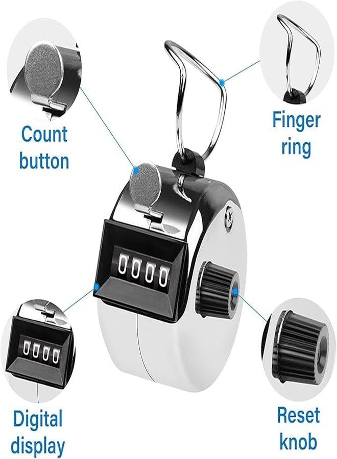 VishBin Tally Counter, 4-Digit Clicker Counter, Metal Hand Tally Counters Clicker Pitch Counter for Counting, Knitting, Coaching, Golf, Lap, Fishing - Image 3