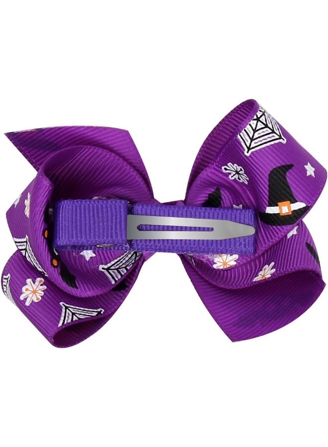 Love Sweety Baby Rose Halloween Headband Infant Pumpkin Hairband Bow Hair Clips (4pc clips) - Image 2