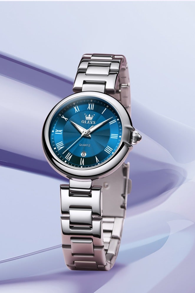 OLEVS Women's Quartz Watch, Elegant Luxury Design with Diamond Accents, Stainless Steel Strap, Waterproof with Calendar Function - Image 1