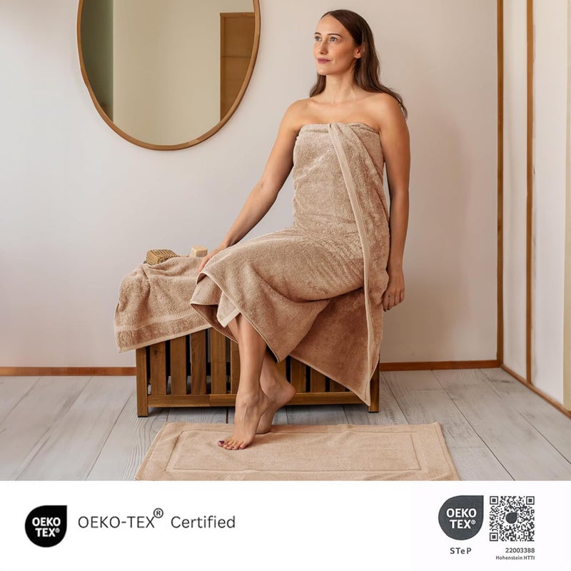 Salbakos - Premium Turkish Jumbo Bath Sheet  100% Turkish Cotton  Absorbent & Ultra Comfy Bath Towel Sheets For Hotel & Spa | 40""X80"" (Taupe) - Image 4