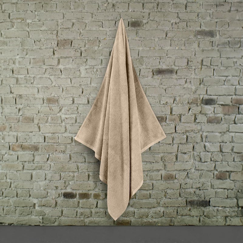 Salbakos - Premium Turkish Jumbo Bath Sheet  100% Turkish Cotton  Absorbent & Ultra Comfy Bath Towel Sheets For Hotel & Spa | 40""X80"" (Taupe) - Image 2