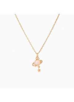 Fashion Creative Design Sense Planet Saturn Ring Necklace Planetary Pendant Clavicle Chain Cross Border Wind Jewelry Women