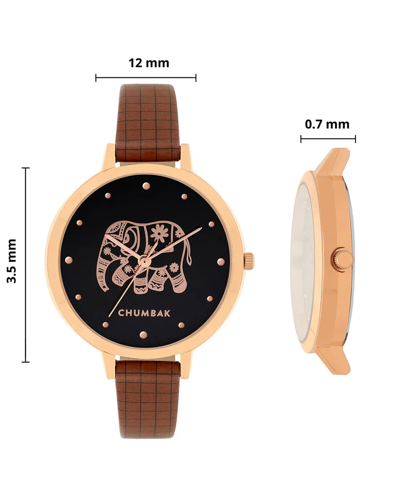 Chumbak  Fantastical Elephant Printed Wrist Watch With Bracelet Set for Women | Best Price UAE