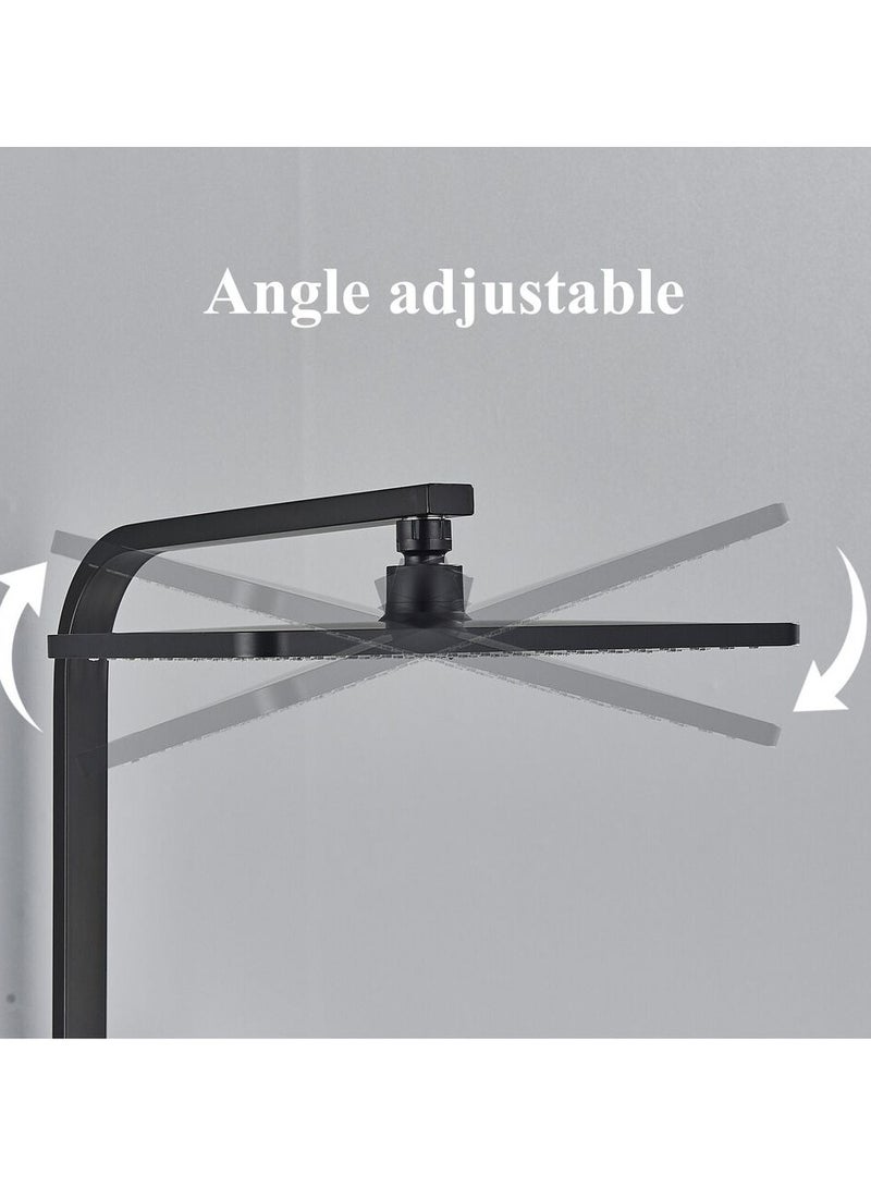 ارواق نظام الدش المكشوف باللون الأسود، مجموعة صنبور دش مطري ترموستاتي مع دش يدوي - Image 5