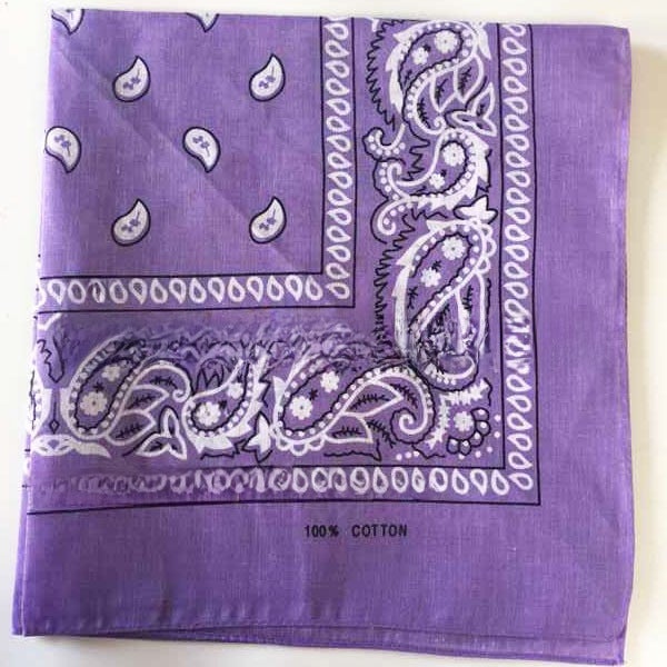 Cotton 74GSM Paisley Bandana HipHop Unisex light purple (polyester) 